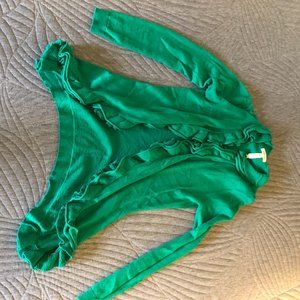 Kelly Green Spring to Mind Ruffle Cardigan Matilda Jane GUC XS